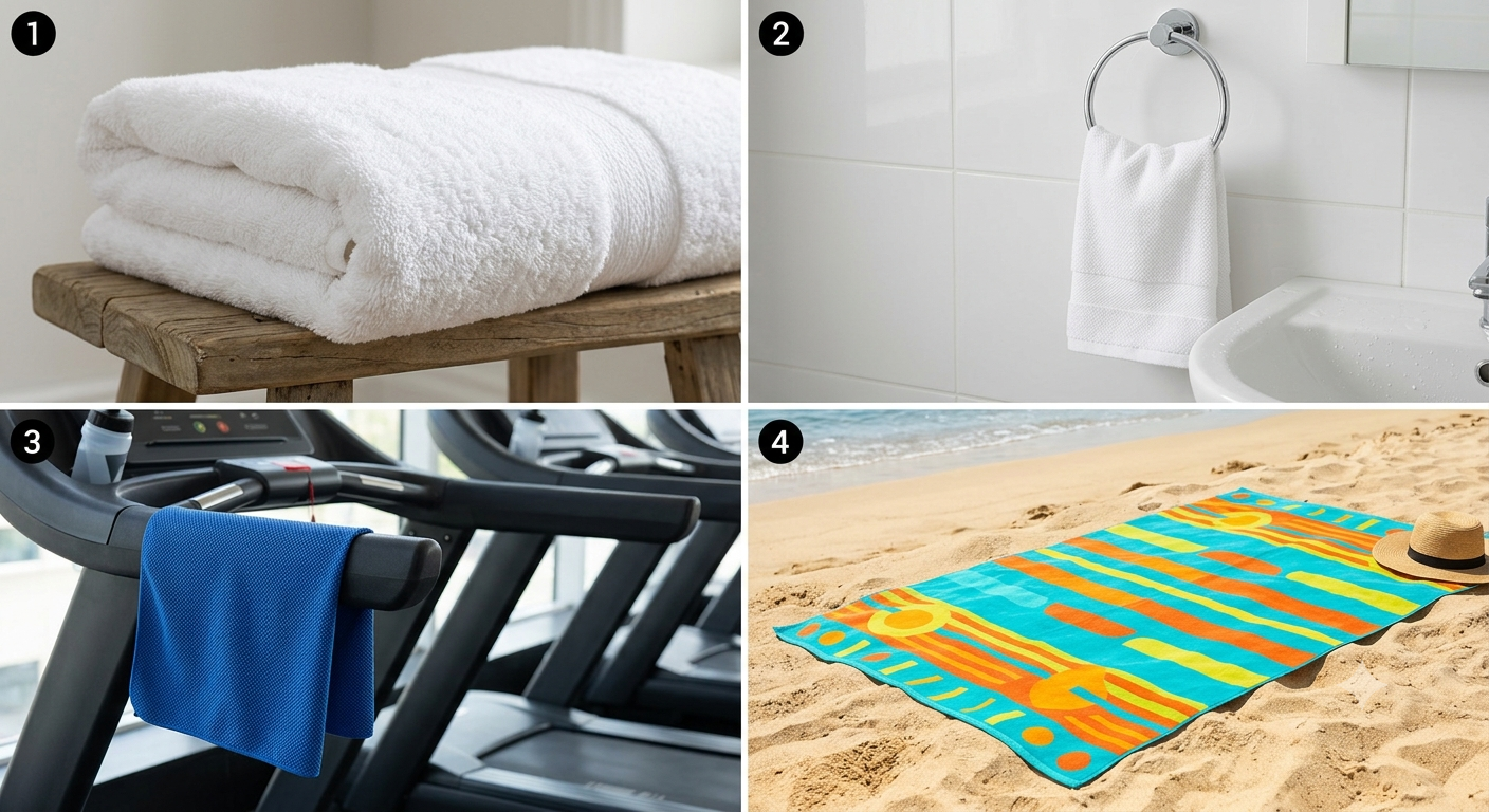 Arpegus bath, beach and sport towels in Stone and Navy